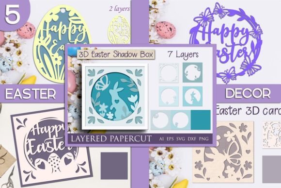 3D Easter Bunny SVGs for Laser Cutting & Spring Easter