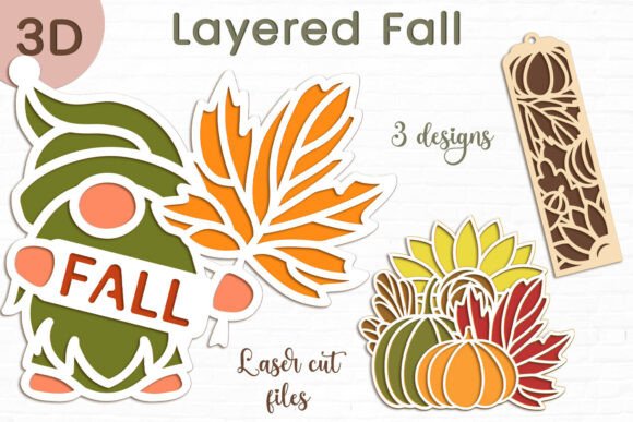 Autumn Halloween Laser Cutting: 3D Layered Fall Set