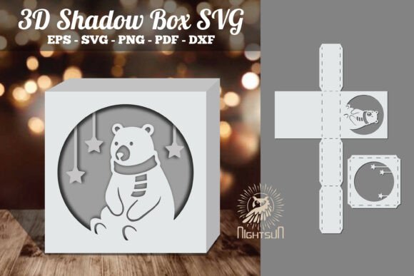 Bear 3D Papercut Shadow Box SVG 2 Review