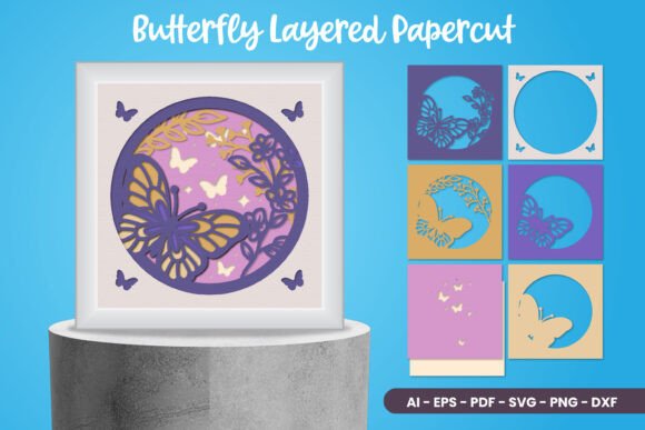 Butterfly 3D SVG for Shadow Boxes