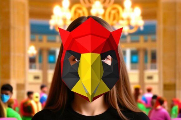 Cardinal Bird Mask: 3D SVG for Animals Branding