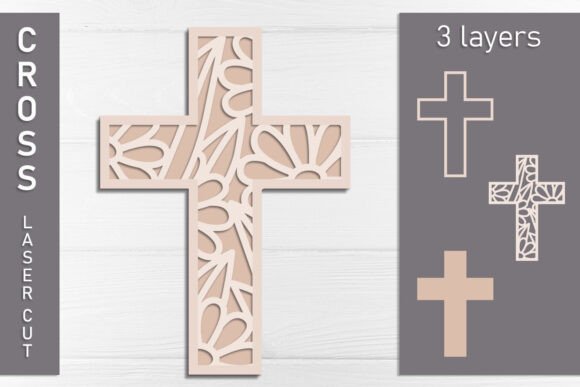 Christian Cross Svg 3d Layered Laser Cutting for Home Decor