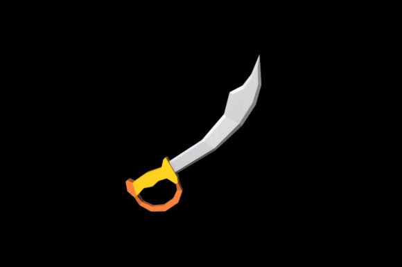 Dagger Sword 3D SVG for Bold Shapes