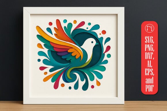 Flying Bird 3D SVG for Shadow Boxes
