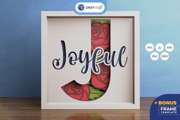 Joyful with Roses 3D SVG for Shadow Boxes