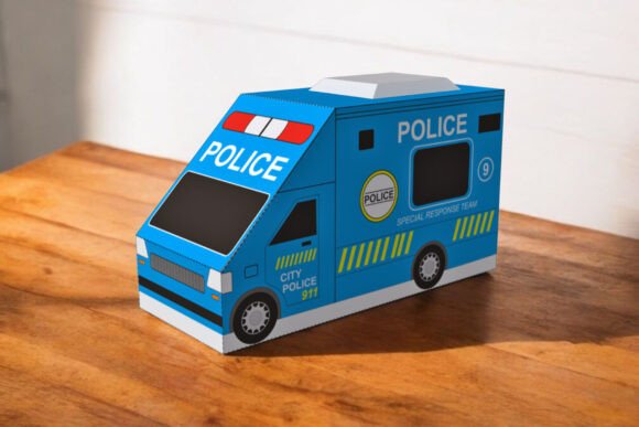 Police Van Favor: 3D SVG Shapes for Branding