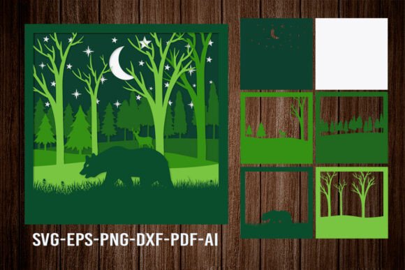 Review: 3D Forest Bear Shadow Box SVG for Crafters