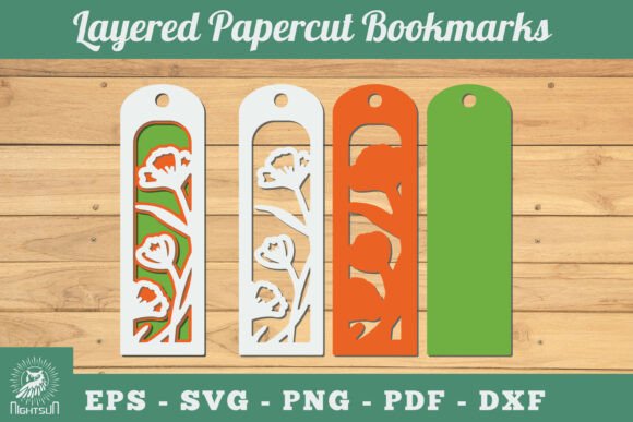 Spring 3D SVG Floral Bookmarks for Crafters
